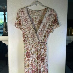 Pretty Garden wrap maxi dress. Size L.